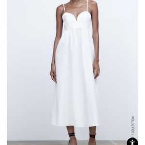 White Zara MIDI Dress